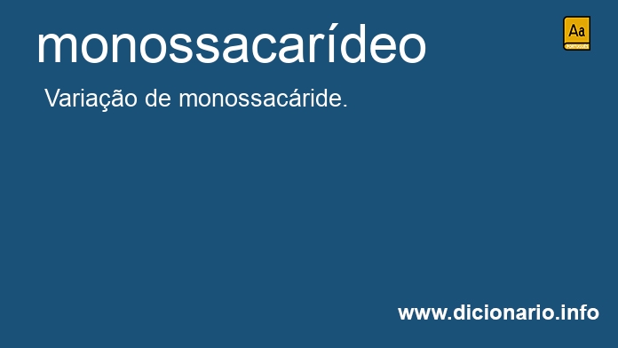 Significado de monossacardeo