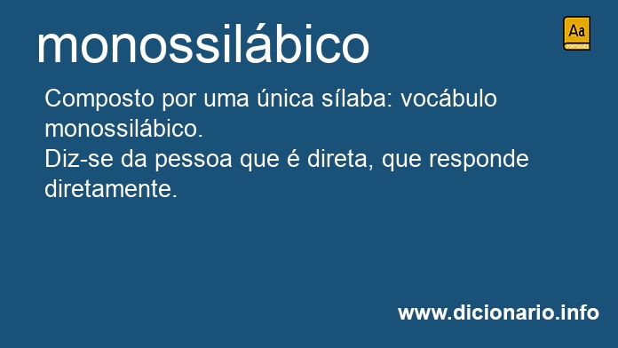 Significado de monossilbico