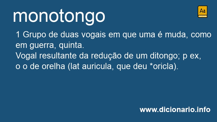 Significado de monotongo