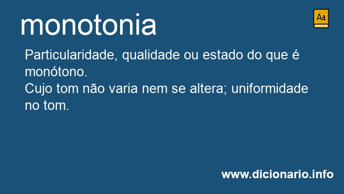 Significado de monotonia