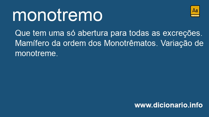 Significado de monotrema