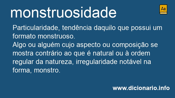 Significado de monstruosidade