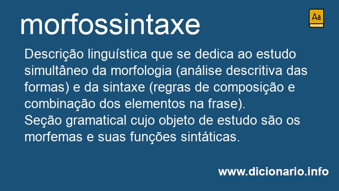 Significado de morfossintaxe