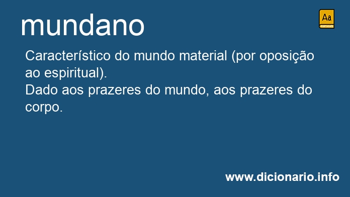 Significado de mundano