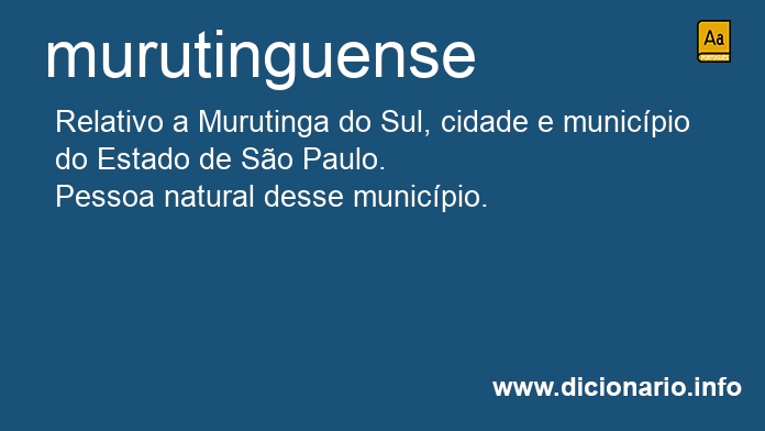 Significado de murutinguense
