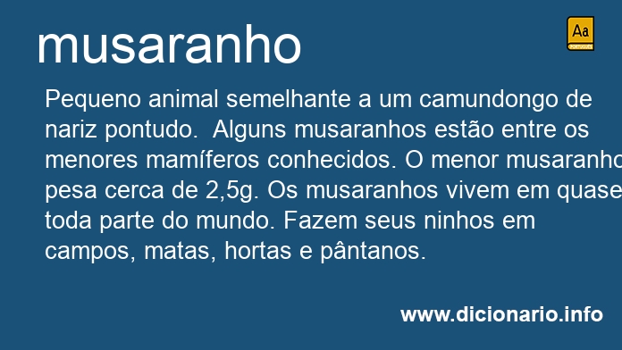 Significado de musaranho