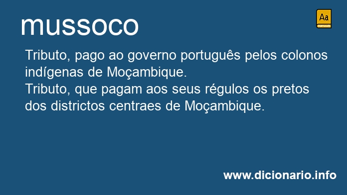 Significado de mussoca