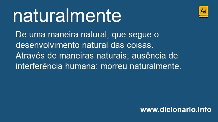 Significado de naturalmente