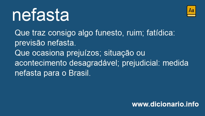 Significado de nefastas