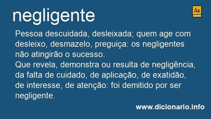 Significado de negligente