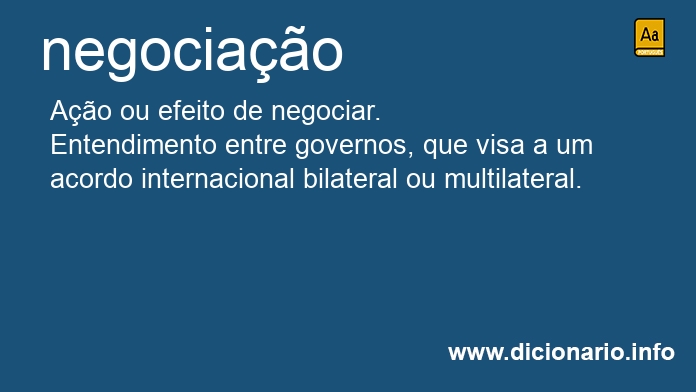 Significado de negociao