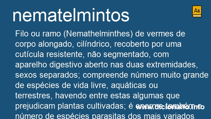 Significado de nematelmintos