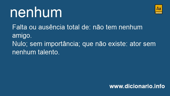 Significado de nenhum