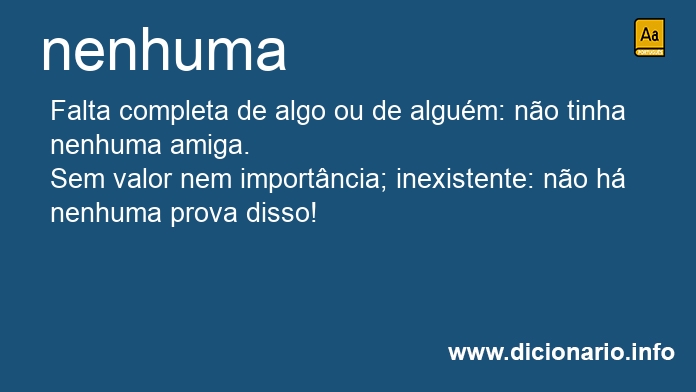 Significado de nenhuma