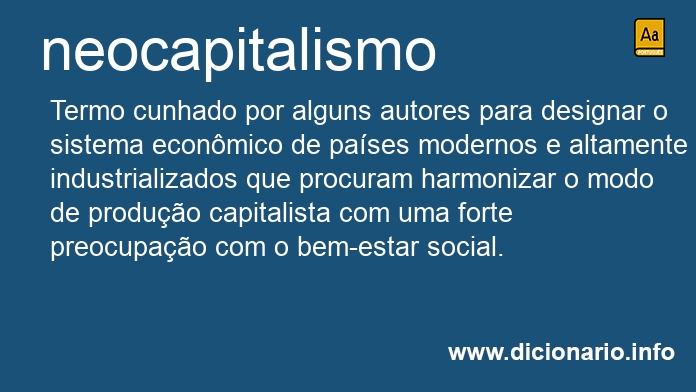 Significado de neocapitalismo