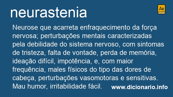 Significado de neurastenia