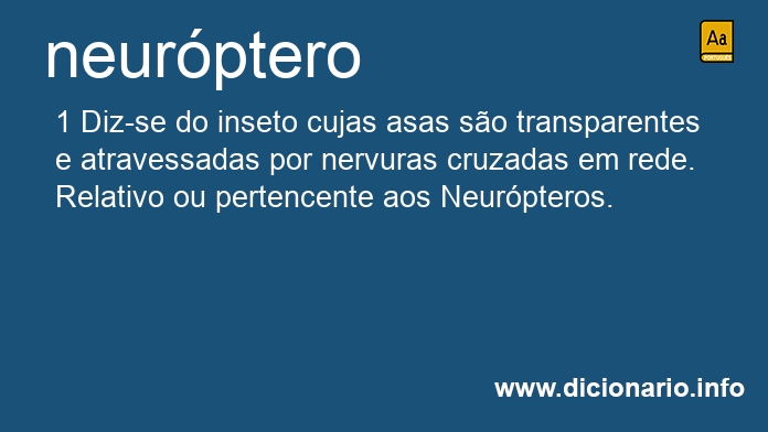 Significado de neurptero