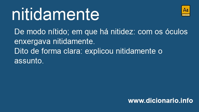 Significado de nitidamente