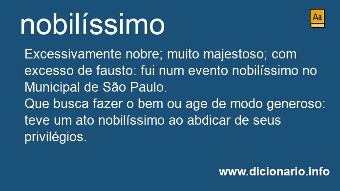 Significado de nobilssima