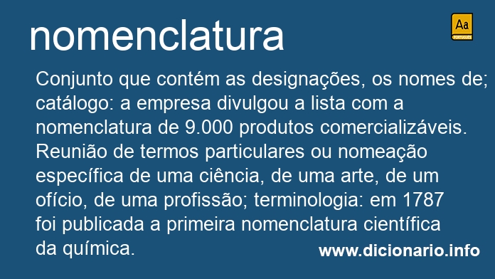 Significado de nomenclatura