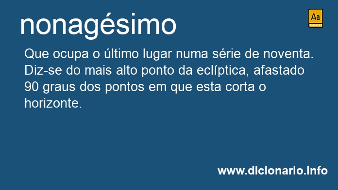 Significado de nonagsimo