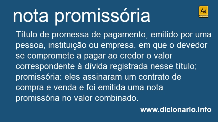 Significado de nota promissria