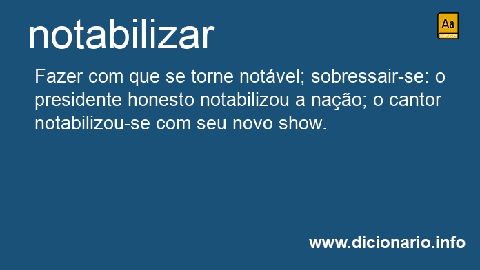 Significado de notabilizar