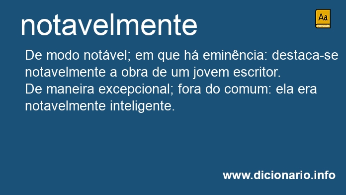 Significado de notavelmente