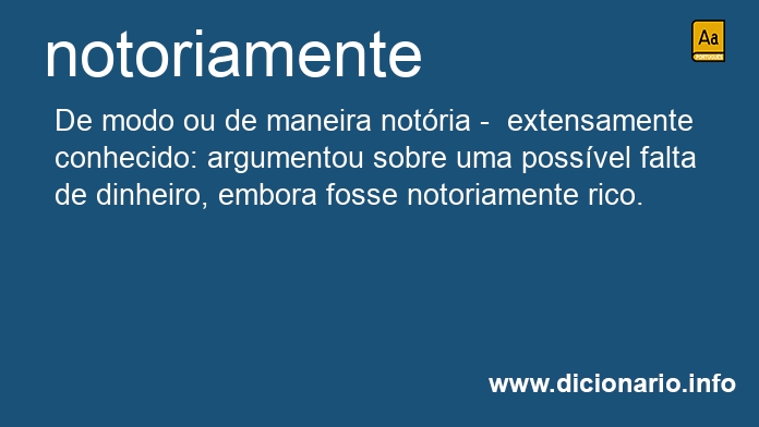 Significado de notoriamente