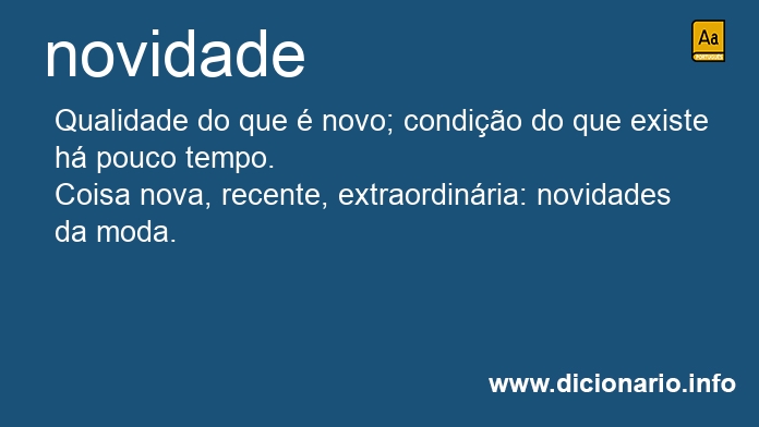 Significado de novidade