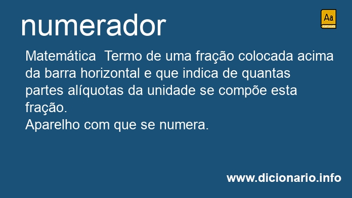 Significado de numerador