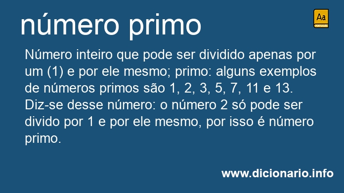 Significado de n�mero primo