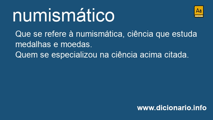 Significado de numismtico
