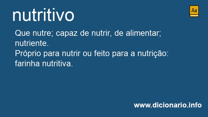 Significado de nutritivo