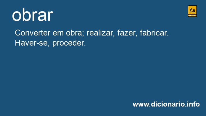 Significado de obrar