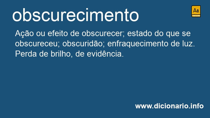 Significado de obscurecimento