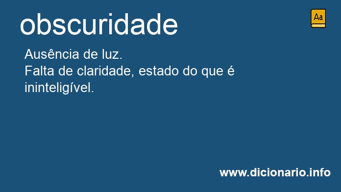 Significado de obscuridade