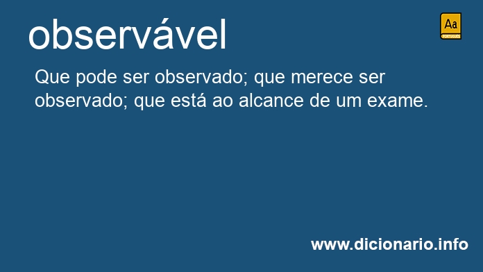 Significado de observvel