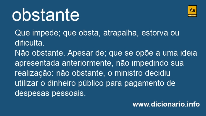 Significado de obstantes
