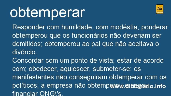 Significado de obtemperam