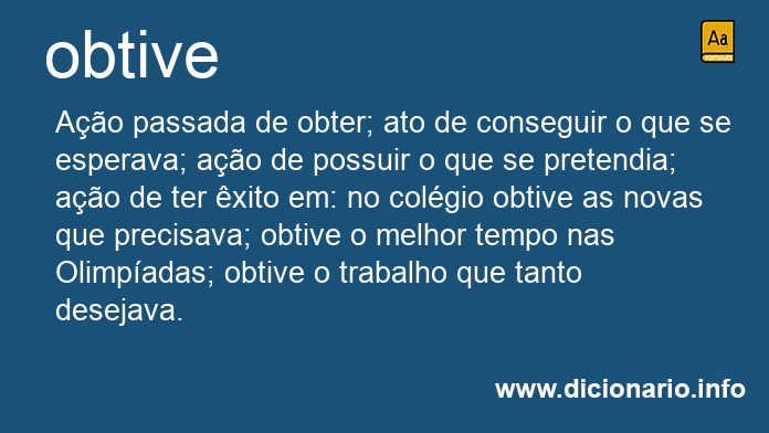 Significado de obtive