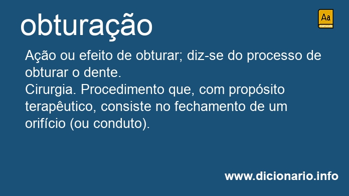 Significado de obturao