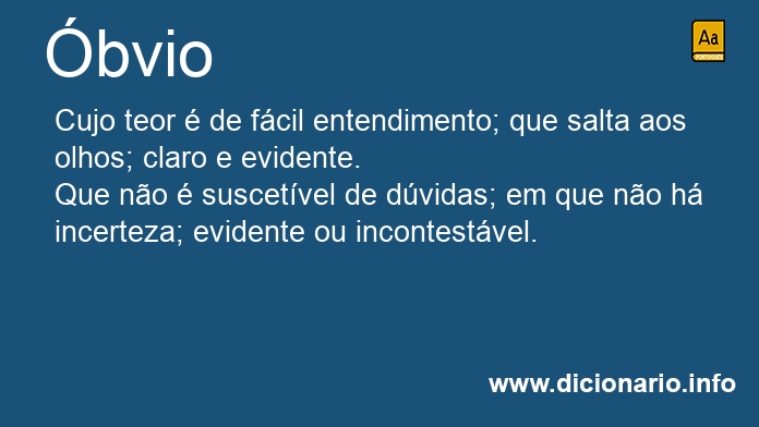 Significado de bvio