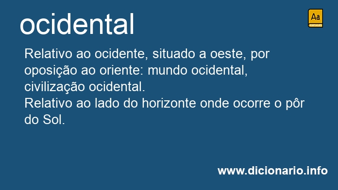 Significado de ocidental