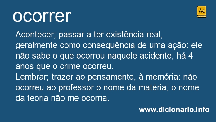 Significado de ocorrer