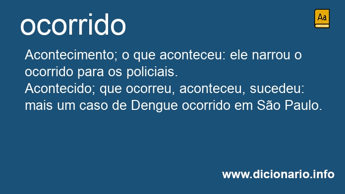 Significado de ocorrida