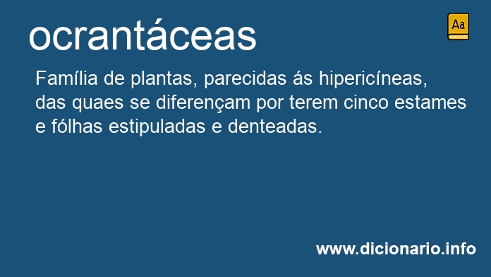 Significado de ocrantceas
