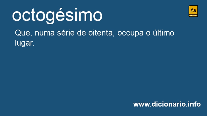 Significado de octogsimo