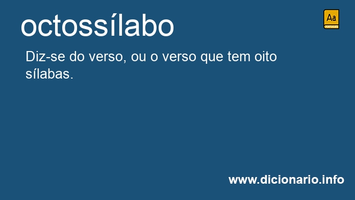 Significado de octosslabo