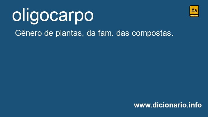 Significado de oligocarpo